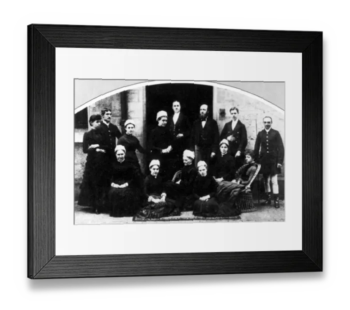 Framed Print : Falconhurst, Kent Family home of Talbot family. Staff outside house