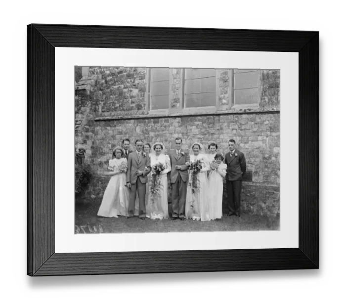 Framed Print : The double wedding of the Wood sisters in Mottingham, Kent. Miss Molly Kathleen Framed Print : The double wedding of the Wood sisters in Mottingham, Kent. Miss Molly Kathleen