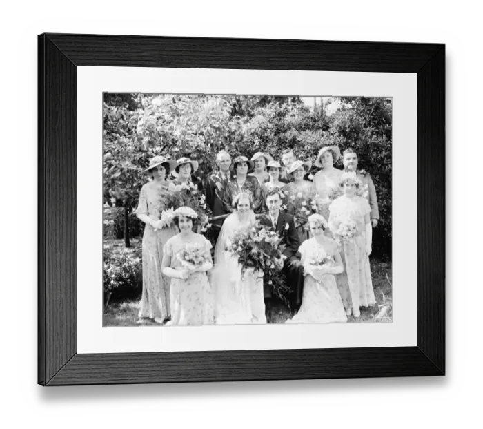 Framed Print : The wedding of the Griffins in Swanley. The wedding group. 1936 Framed Print : The wedding of the Griffins in Swanley. The wedding group. 1936
