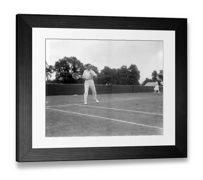 Framed Print : Kent Lawn Tennis Championships at Beckenham. Major A. F Kingscote in play Framed Print : Kent Lawn Tennis Championships at Beckenham. Major A. F Kingscote in play