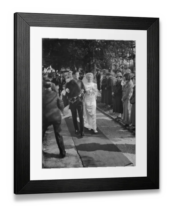 Framed Print : Captain Buchaman Dunlop and Miss R C Serjeant, Hextable. 1 April 1938 Framed Print : Captain Buchaman Dunlop and Miss R C Serjeant, Hextable. 1 April 1938