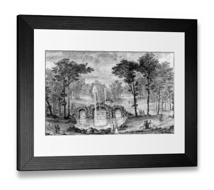 Framed Print : Drawing by William Kent for the Cascades at Rousham Framed Print : Drawing by William Kent for the Cascades at Rousham