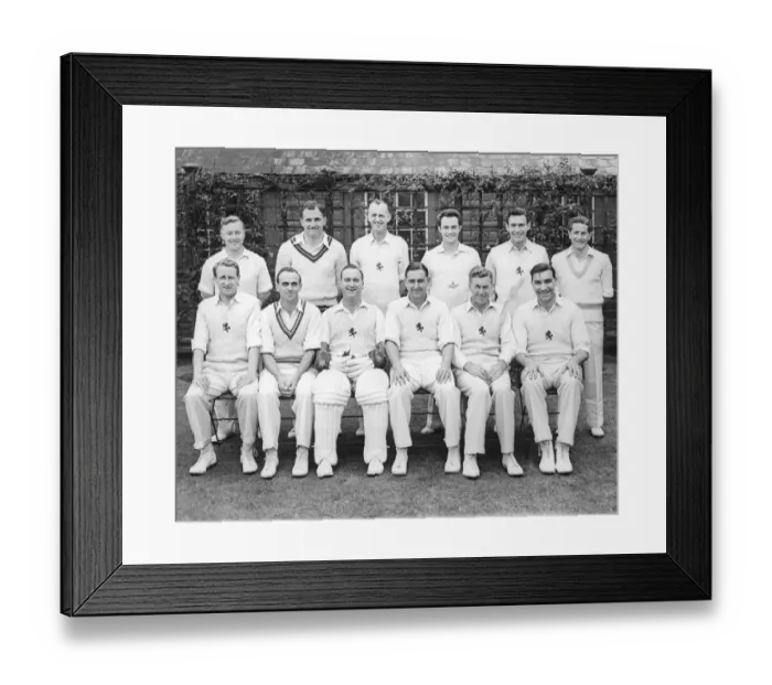 Framed Print : Kent County Cricket - Team photo taken May 1957 Players who represented Kent in Framed Print : Kent County Cricket - Team photo taken May 1957 Players who represented Kent in