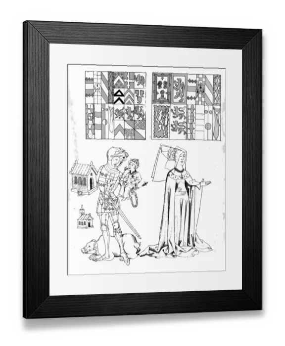 Framed Print : Richard Neville and Ann, the wife of John Talbot, Earl of Shrewsbury. Richard