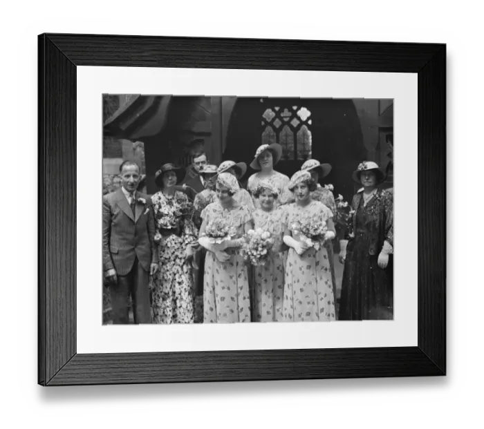 Framed Print : The wedding of the Griffins in Swanley. The bridal group. 1936 Framed Print : The wedding of the Griffins in Swanley. The bridal group. 1936