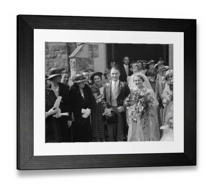 Framed Print : The wedding of A Thorn and Miss B Salmon of Eynsford. 1938 Framed Print : The wedding of A Thorn and Miss B Salmon of Eynsford. 1938