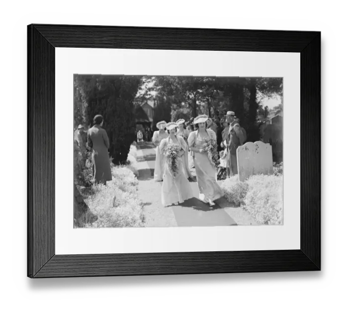 Framed Print : The wedding of Guy Farrr and Mary Stacey in Crayford, Kent. The bridesmaids. 1939 Framed Print : The wedding of Guy Farrr and Mary Stacey in Crayford, Kent. The bridesmaids. 1939