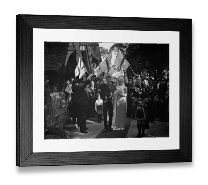 Framed Print : Captain Buchaman Dunlop and Miss R C Serjeant, Hextable. 1 April 1938 Framed Print : Captain Buchaman Dunlop and Miss R C Serjeant, Hextable. 1 April 1938