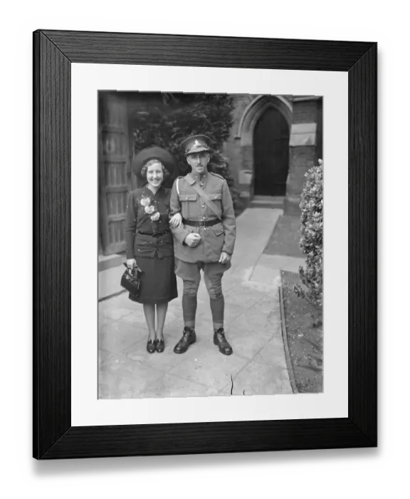 Framed Print : The wedding of the Lampards in Mottingham, Kent. The bride and groom. 1939 Framed Print : The wedding of the Lampards in Mottingham, Kent. The bride and groom. 1939