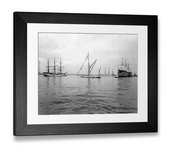 Framed Print : Centenery Year Celebrations, Greenhithe, Kent. Tall masts of visiting sailing vessels Framed Print : Centenery Year Celebrations, Greenhithe, Kent. Tall masts of visiting sailing vessels