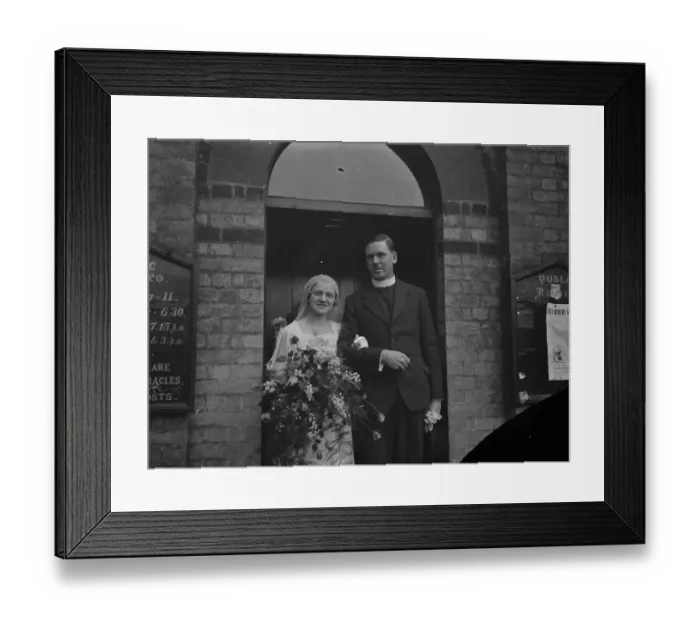 Framed Print : Bowers and Foreman wedding. 1934