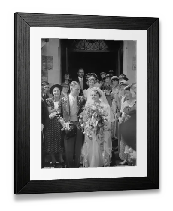 Framed Print : The wedding of A Thorn and Miss B Salmon of Eynsford. 1938 Framed Print : The wedding of A Thorn and Miss B Salmon of Eynsford. 1938