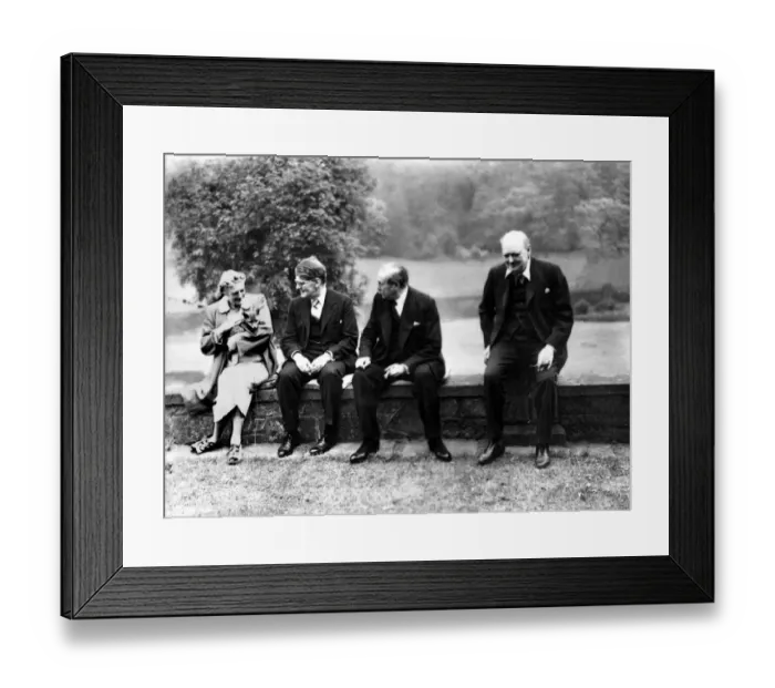 Framed Print : At the home of Winston Churchill in Chartwell, Westerham, in Kent, are left to right Framed Print : At the home of Winston Churchill in Chartwell, Westerham, in Kent, are left to right