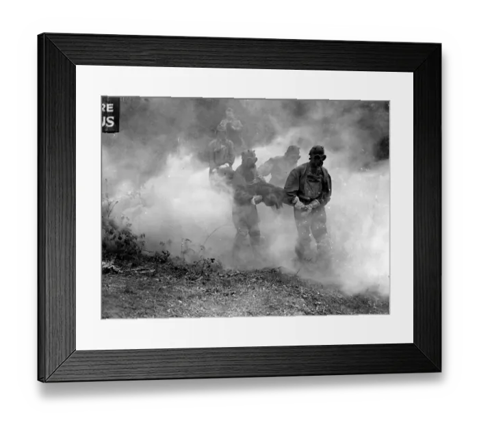 Framed Print : Gas Attack by Air. The famous Chislehurst Caves formed the scene of action for