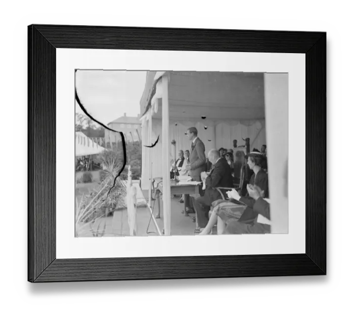 Framed Print : Prince George, the Duke of Kent (right), on his visit to the new nurse home