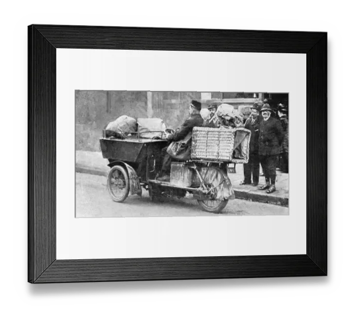 Framed Print : A motor postman. A new feautre with the postal authorities is to provide the rural Framed Print : A motor postman. A new feautre with the postal authorities is to provide the rural