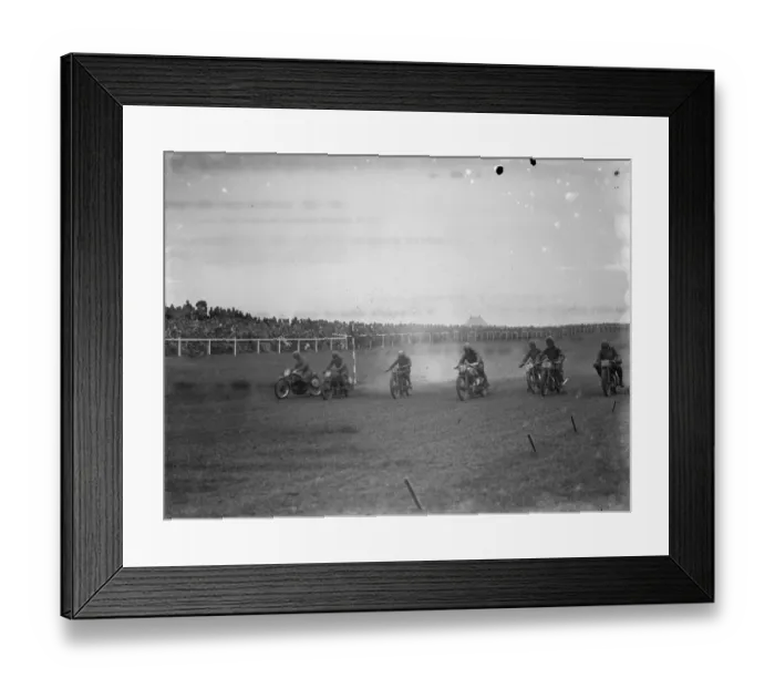 Framed Print : Motor cycling races at Brands Hatch. The start of one of the scrambler races. 1936
