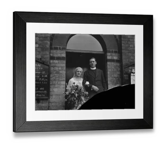 Framed Print : Bowers and Foreman wedding. 1934