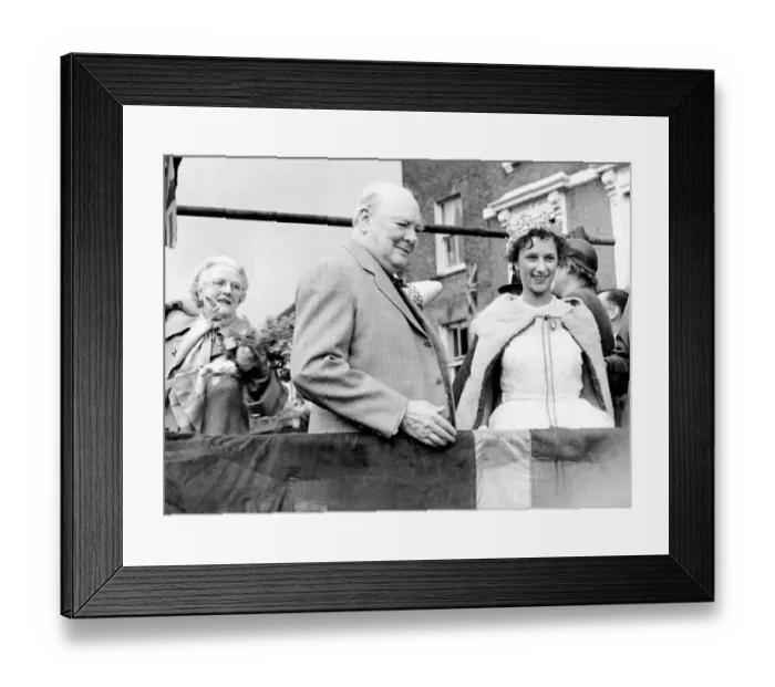Framed Print : Mr Winston Churchill at the carnival today in Westerham Kent, the town where Mr Framed Print : Mr Winston Churchill at the carnival today in Westerham Kent, the town where Mr