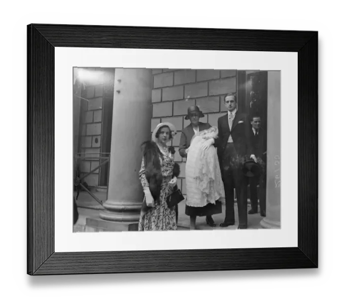 Framed Print : Princess Ingrid godmother to son of Mrs Drugo Montagu at Lambeth Chapel christening Framed Print : Princess Ingrid godmother to son of Mrs Drugo Montagu at Lambeth Chapel christening
