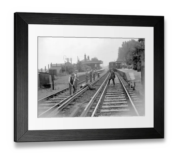 Framed Print : Safety precaution South Fleet, Kent. 1934 Framed Print : Safety precaution South Fleet, Kent. 1934
