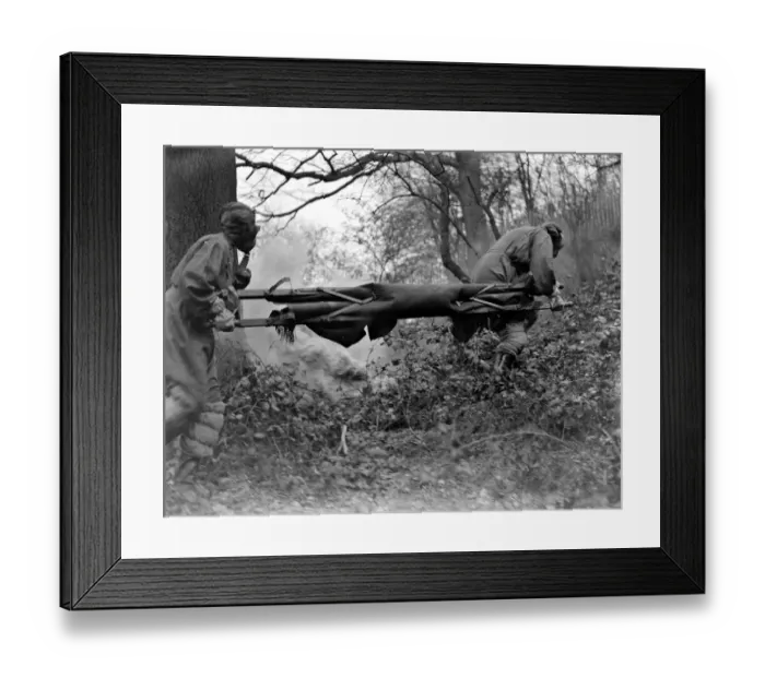 Framed Print : Gas Attack by Air. The famous Chislehurst Caves formed the scene of action for Framed Print : Gas Attack by Air. The famous Chislehurst Caves formed the scene of action for
