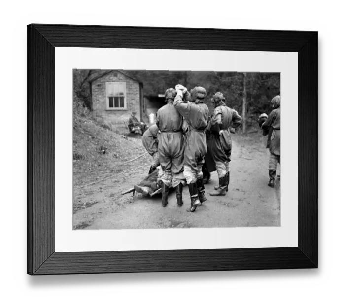 Framed Print : Gas Attack by Air. The famous Chislehurst Caves formed the scene of action for Framed Print : Gas Attack by Air. The famous Chislehurst Caves formed the scene of action for