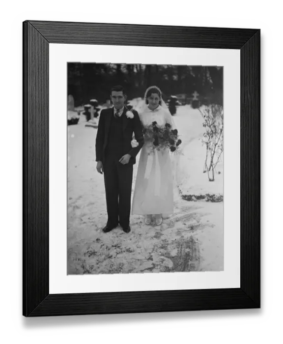 Framed Print : The wedding of Miss I Herman held in Foots Cray, Kent. The bride and bridegroom Framed Print : The wedding of Miss I Herman held in Foots Cray, Kent. The bride and bridegroom