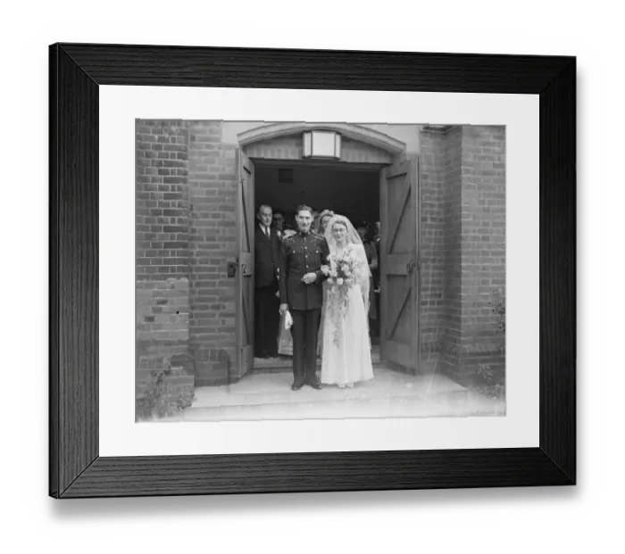 Framed Print : The wedding of Robert W Barnard ( RACS ) and Miss Frances Mullet in New Eltham, Kent
