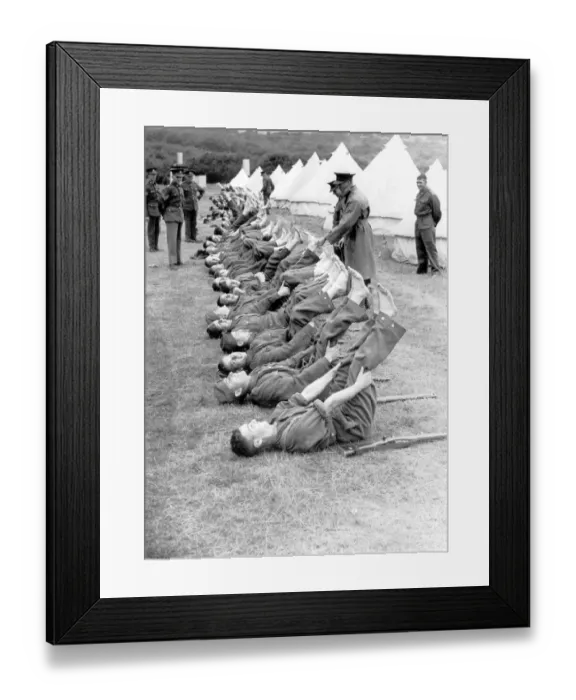 Framed Print : Foot inspection 1939 - Royal West Kent Territorials training