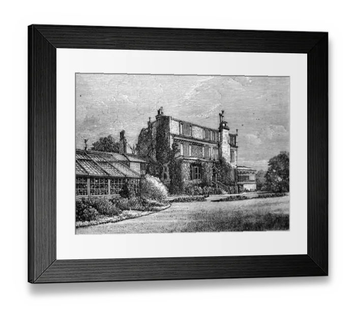 Framed Print : The Life of Charles Dickens The house and conservatory of Gadshill Place from the meadow Framed Print : The Life of Charles Dickens The house and conservatory of Gadshill Place from the meadow