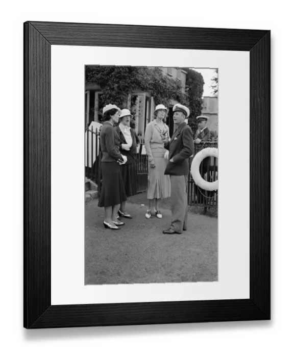 Framed Print : At Cowes, Isle of Wight Lady Dashwood, Mrs Oglander (third from left) Lady Baring Framed Print : At Cowes, Isle of Wight Lady Dashwood, Mrs Oglander (third from left) Lady Baring
