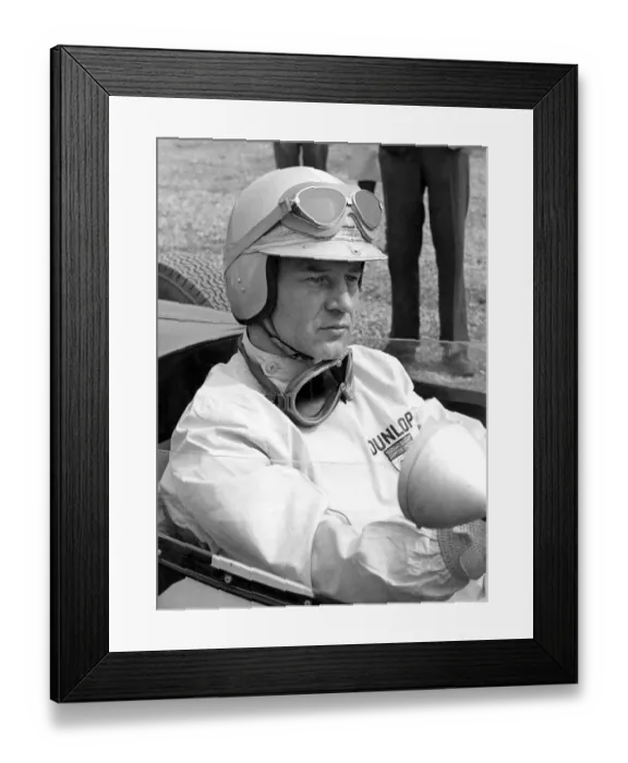 Framed Print : Scotlands best racing driver. Innes Ireland, who is scheduled todrive a Lotus in Framed Print : Scotlands best racing driver. Innes Ireland, who is scheduled todrive a Lotus in