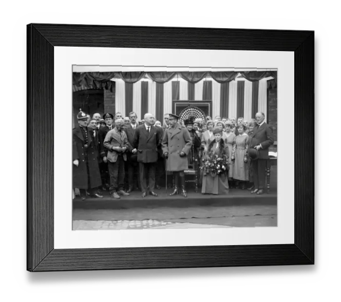 Framed Print : Royal Visit to Lincoln. At Messrs Robey and Co s. 9 April 1918 Framed Print : Royal Visit to Lincoln. At Messrs Robey and Co s. 9 April 1918
