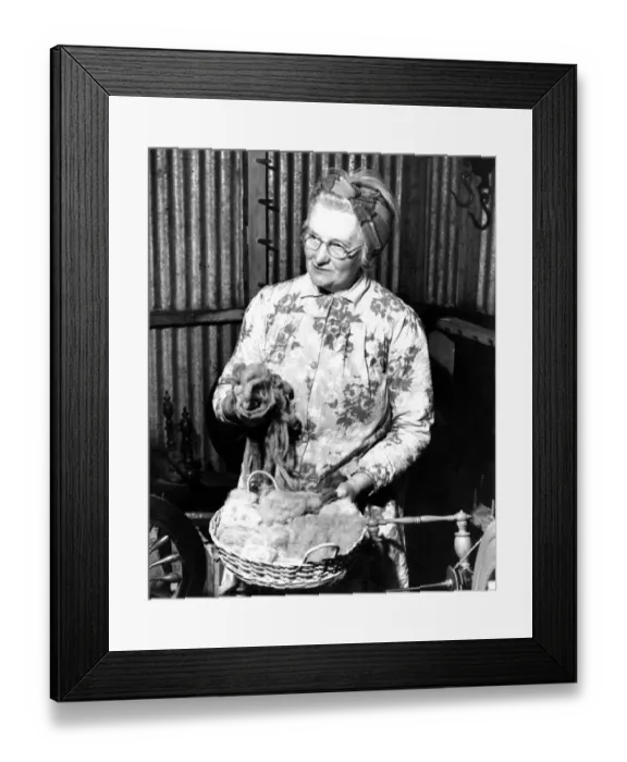 Framed Print : Isle of Harris, Tweed Royal weaver of Harris, Mrs McDonald. These are wool Framed Print : Isle of Harris, Tweed Royal weaver of Harris, Mrs McDonald. These are wool