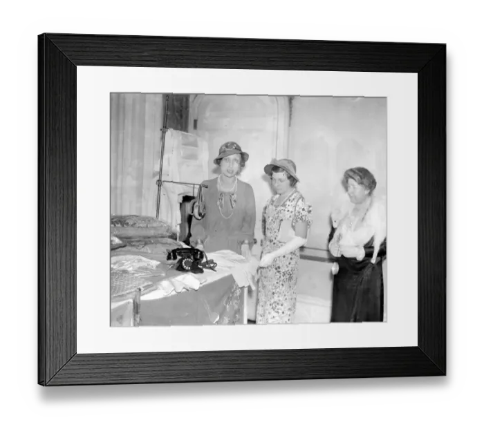 Framed Print : The princess royal (left) was a stall holder at the exibition and sale of officers Framed Print : The princess royal (left) was a stall holder at the exibition and sale of officers
