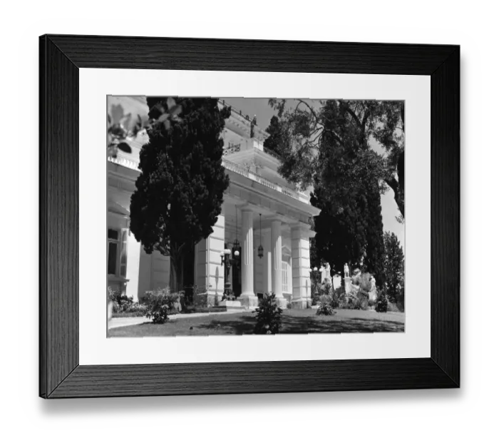 Framed Print : Entrance to the Palace of Achilles, built in 1891 for the Empress Elisabeth II of Framed Print : Entrance to the Palace of Achilles, built in 1891 for the Empress Elisabeth II of