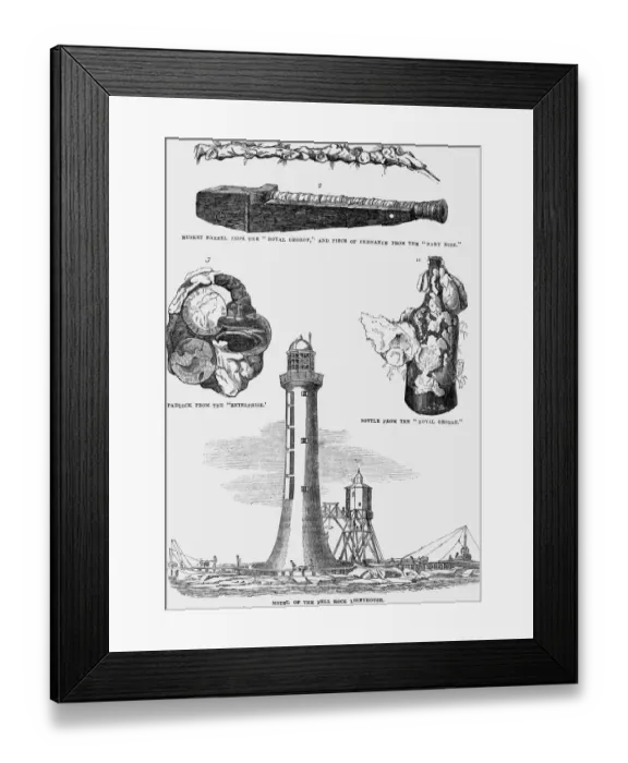 Framed Print : (Bottom diagram) Model of the Bell Rock Lighthouse - the worlds oldest surviving Framed Print : (Bottom diagram) Model of the Bell Rock Lighthouse - the worlds oldest surviving