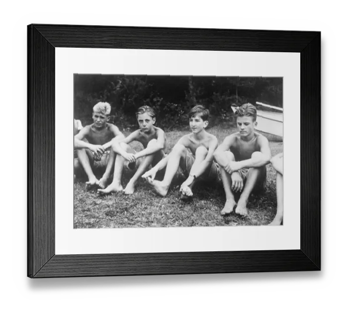 Framed Print : Boy king of Yugoslavia joins in the fun of camp life. King Peter, the boy monarch of Yugoslavia