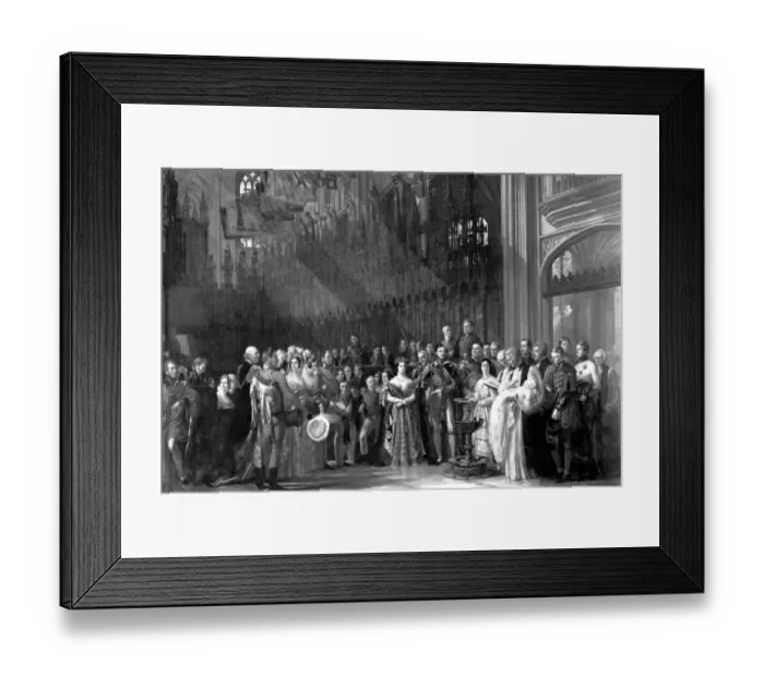 Framed Print : The christening of the Prince of Wales (later King Edward VII) at Windsor Castle in 1842 Framed Print : The christening of the Prince of Wales (later King Edward VII) at Windsor Castle in 1842
