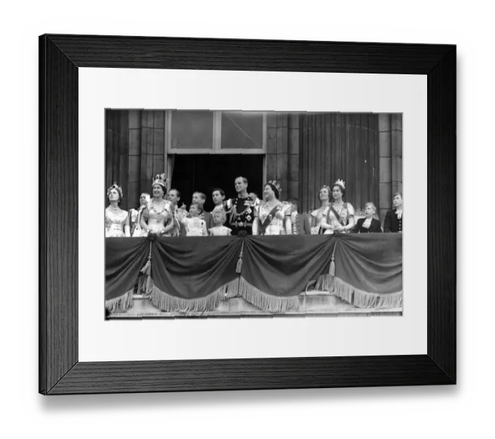 Framed Print : 2nd June 1953|: The Queen Elizabeth takes the R. A. F salute on balcony at Buckingham Framed Print : 2nd June 1953|: The Queen Elizabeth takes the R. A. F salute on balcony at Buckingham