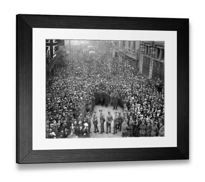 Framed Print : Royal Visit to Lincoln. Photo Shows: The crowds. 9 April 1918 Framed Print : Royal Visit to Lincoln. Photo Shows: The crowds. 9 April 1918