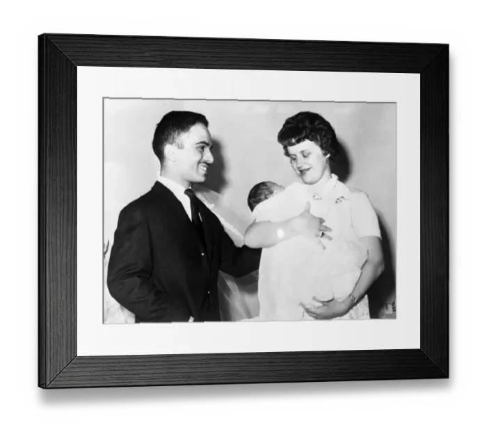 Framed Print : A happy King Hussein of Jordon looks on as his British born wife Princess Muna admires Framed Print : A happy King Hussein of Jordon looks on as his British born wife Princess Muna admires