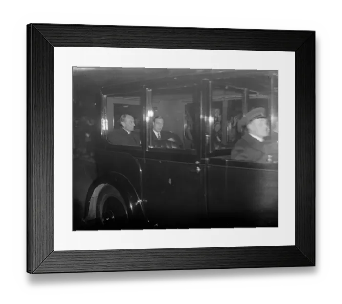 Framed Print : Prince Paul of Yugoslavia arrives for the royal wedding accompanied by the bridegroom Framed Print : Prince Paul of Yugoslavia arrives for the royal wedding accompanied by the bridegroom