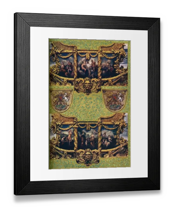 Framed Print : Cipriani decoration on the Kings State Coach: The painted panels - (above) the left-hand door