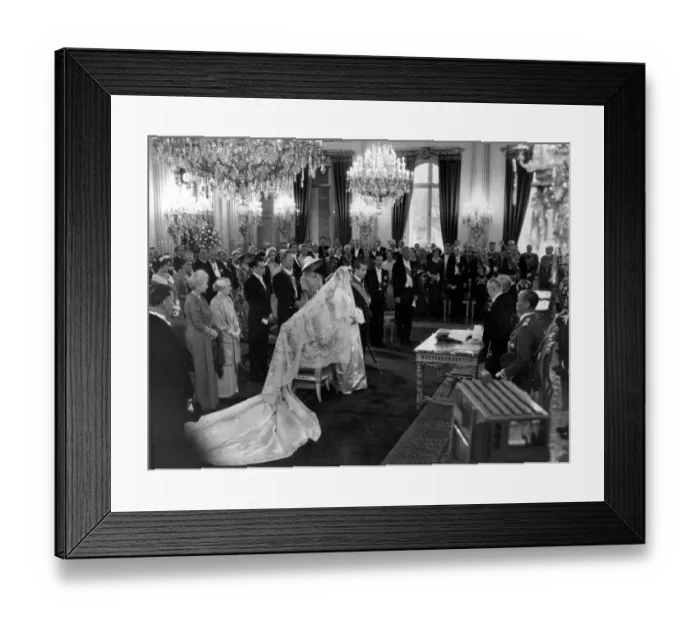 Framed Print : Prince Albert of the Belgians marries Princess Paola Ruffo di Calibria. Acivil ceremony Framed Print : Prince Albert of the Belgians marries Princess Paola Ruffo di Calibria. Acivil ceremony