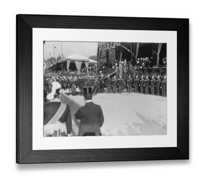 Framed Print : Royal Review at Vincennes The King and Queene Royal Box after the review Visit Framed Print : Royal Review at Vincennes The King and Queene Royal Box after the review Visit