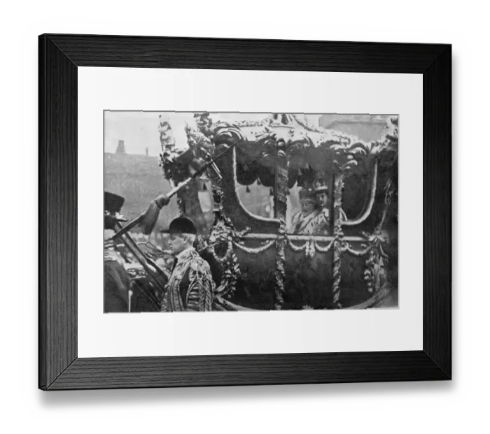 Framed Print : Uncrowned and crowned: their Majesties before and after the Abby Ceremony. Their Majesty the King Framed Print : Uncrowned and crowned: their Majesties before and after the Abby Ceremony. Their Majesty the King
