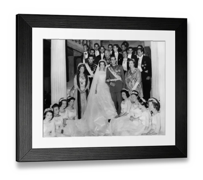 Framed Print : Princess Sophia of Greece marries Don Juan Carlos, Pretender to the Spanish throne
