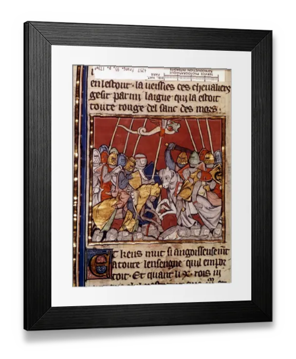 Framed Print : King Arthur on the horse of one of the rebels who claimed the throne Framed Print : King Arthur on the horse of one of the rebels who claimed the throne